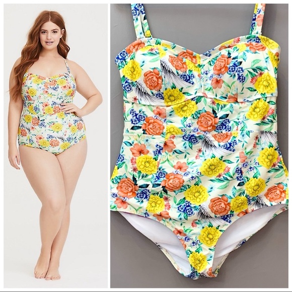torrid Other - Torrid Floral Wings One Piece Bathing Suit, 1X.